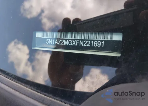 2015 Nissan Murano Sl from USA, damaged, VIN 5N1AZ2MGXFN221691